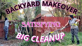 DIY BACKYARD MAKEOVER & YARD WORK CLEAN UP! | TREE TRIMMING & PAINTING | GARDEN | LANDSCAPE