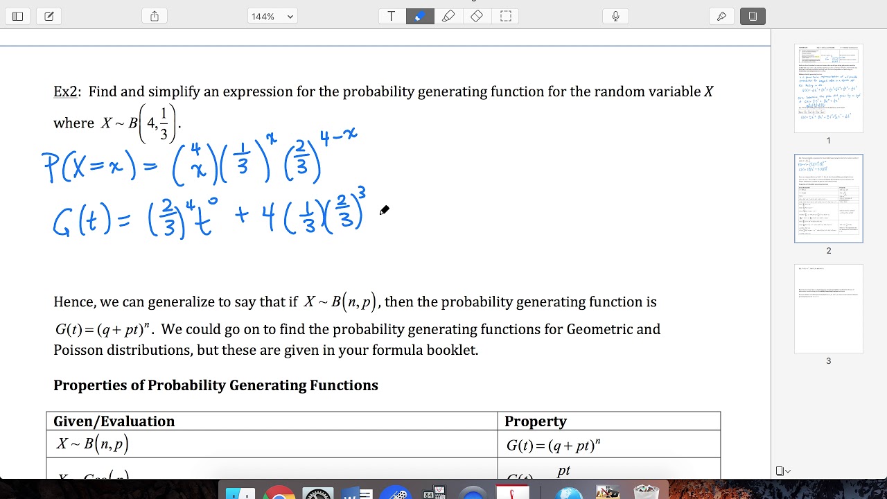 3.1 Ex1 and 2 Two Probability Generating Functions - YouTube