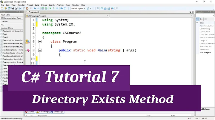 C# Intermediate I Tutorial 7 - Verify if Directory Exists