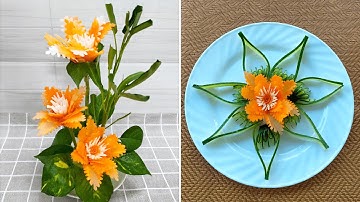 MY TRAN 77 Tỉa Hoa Từ Dưa Leo Cà Rốt