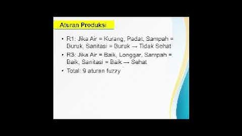 KLASIFIKASI KESEHATAN LINGKUNGAN PERMUKIMAN DENGAN METODE FUZZY INFERENCE SYSTEM (FIS) SUGENO