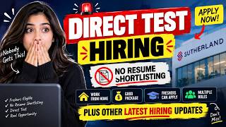 🚨 DIRECT TEST HIRING 2026 | 27 Sep Deadline | NO RESUME SHORTLISTING | SUTHERLAND LATEST JOBS