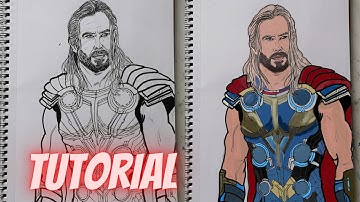 How to Draw Thor Love & Thunder Marvel Avengers Step by Step Tutorial