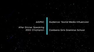 AIDPSC 2023: After Dinner Speaking Champion (Social Media Influencers)
