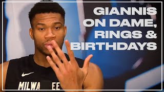 Giannis Antetokounmpo chats about sharing big moments with Dame, hunting rings & becoming laid back