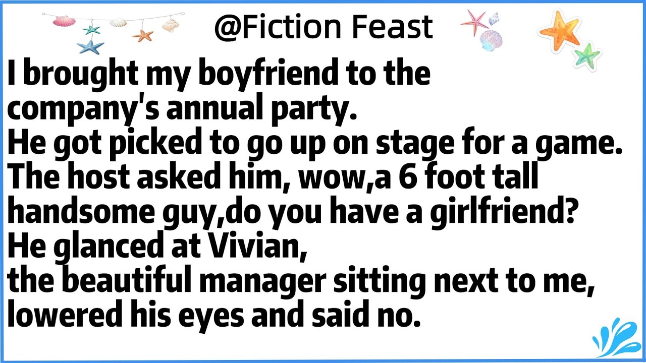 I brought my boyfriend to the company's annual party.He got picked to go up on stage for a game.