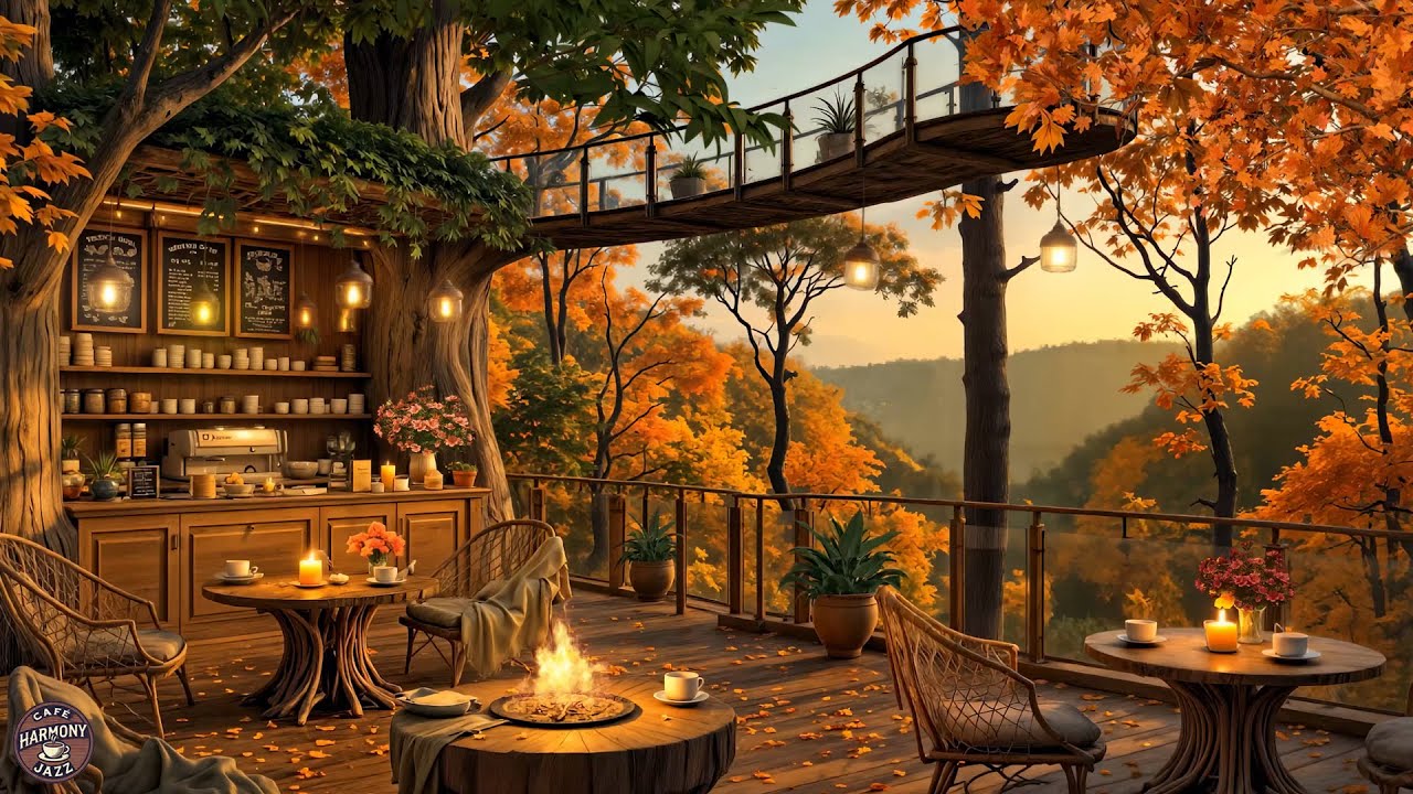 Café Harmony Jazz | Autumn Soft Glow (4K Official Music Video) - YouTube