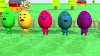 البيضات الملونة تخرج منها الحيوانات للاطفال | learn colors eggs out of animals for children