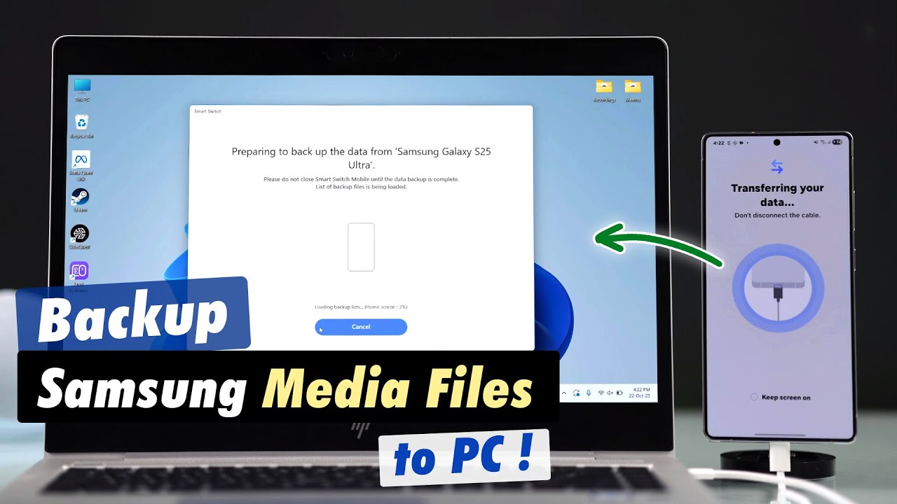 Backup Samsung Galaxy Media Files to Windows PC [How To] - YouTube