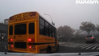 Pioneer transportation corp school bus company cuts owlcam driver off