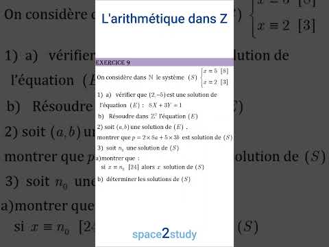 Exercice 9 L Arithmétique Dans Z Série 3 2BACSM Exercices Corrigés 1508 Space2study 