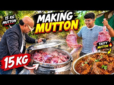 15 Kg Spicy Mutton Making And Eating Challenge 🥵😋|@KandaVillageCooking