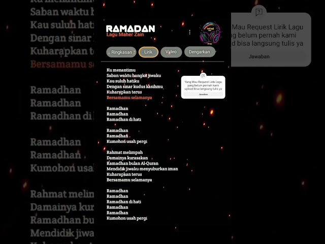 LIRIK LAGU DJ RAMADHAN #ramadhan2024 #lagu #maherzain #versiindonesia #lyrics_songs #fypage #lirik class=