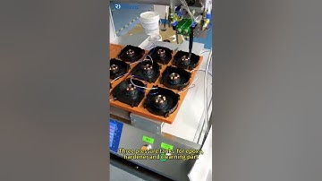 Automatic two parts epoxy and hardener potting machine with mixing system