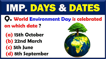 Important Days & Dates GK  | Static GK for SSC / RRB NTPC / Banking & Other Competitive Exams