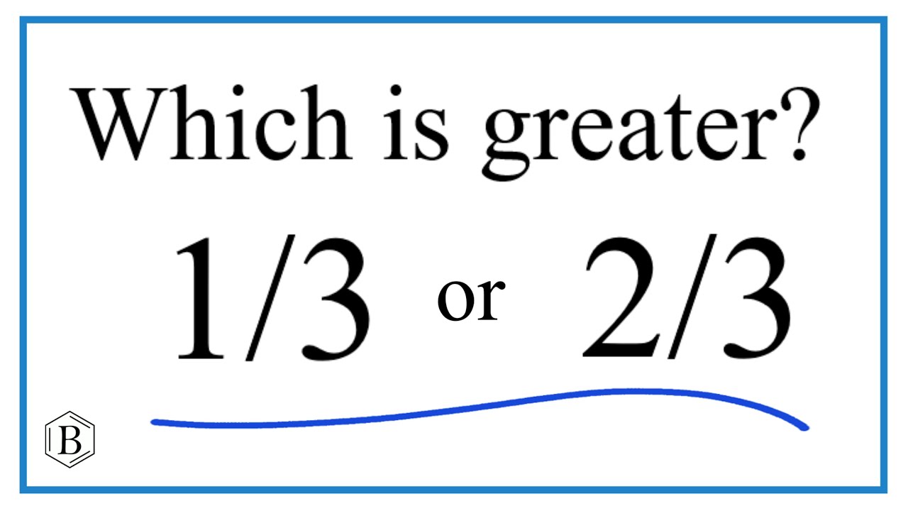 Which fraction is greater? 1/3 or 2/3 