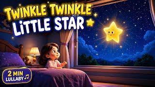 Twinkle Twinkle Little Star ⭐ | 2 MIN Lullaby for Babies 😴 | Sleep Music for Kids