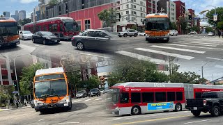 Buses around Downtown LA with bonus clip at end