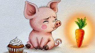 Relaxing Watercolor Animation with Gentle Music | Divine Joy – Piglet – A Big Decision