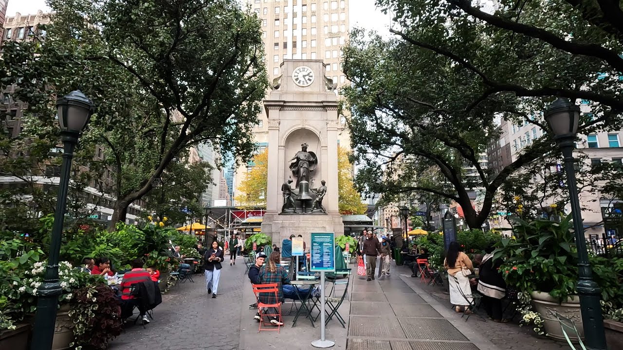 Осень в Нью-Йорке/ Прогулка в районе Таймс сквер и 6й авеню