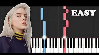 Billie Eilish - 6.18.18 (XXXTENTACION Tribute)(SLOW EASY PIANO TUTORIAL)