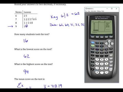 Stem and Leaf Plot: Reading and Interpreting: Student Exams