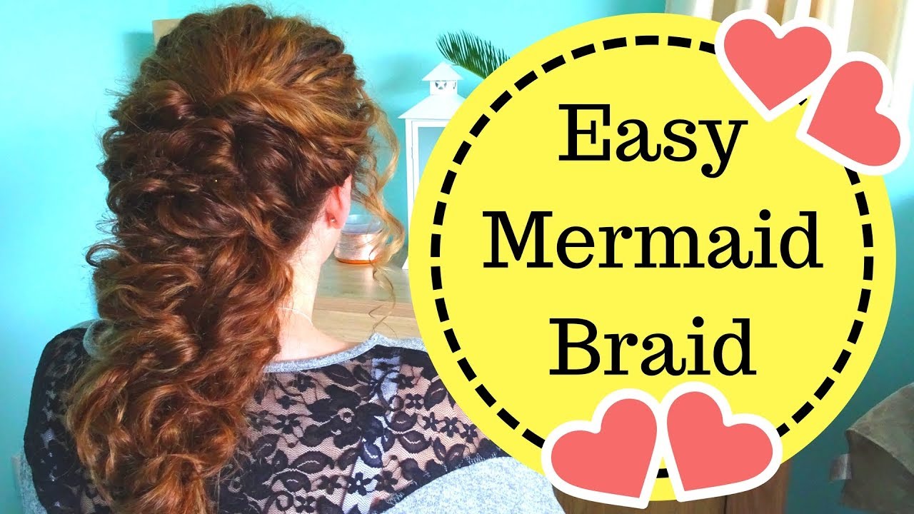 Easy Mermaid Braid Hairstyle On Naturally Curly Hair Prom Wedding Bridesmaids