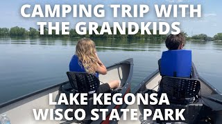 Camping Trip: Canoeing, Biking, Campfire with our Grandkids at Lake Kegonsa State Park Campground WI