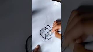 3d heart  drawing |fashion girl drawing #shorts #viral #youtubeshorts