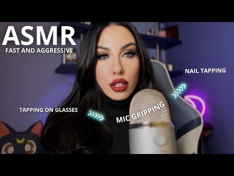ASMR VELOCE E AGGRESSIVO - TAPPING OCCHIALI, NAIL CLICKING & MIC GRIPPING + suono marrone