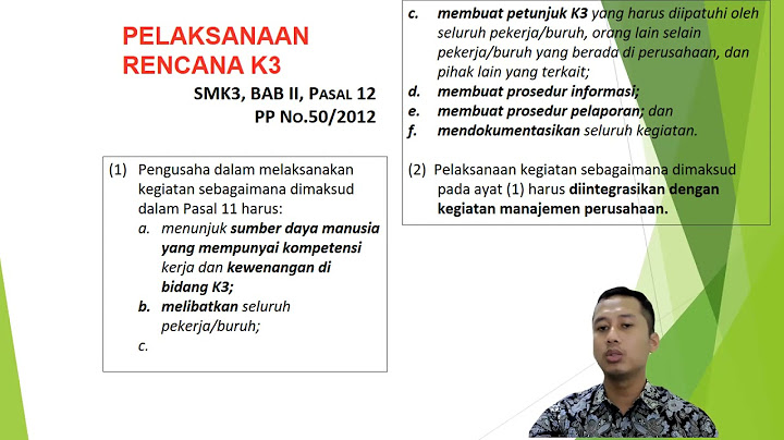 Peraturan Pemerintah republik indonesia Nomor 50 Tahun 2012 terkait dengan k3 adalah tentang