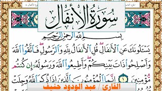 سورة الأنفال عبد الودود حنيف Surah Al Anfal Abd Al Wadood Haneef