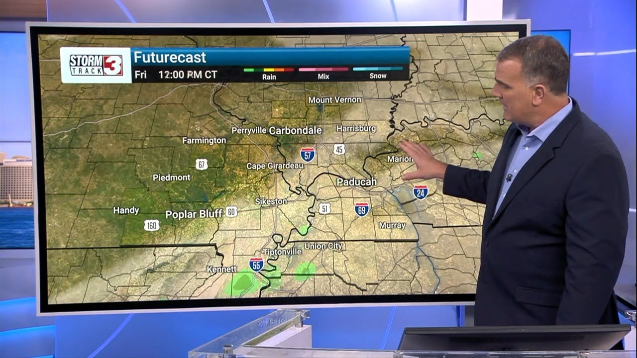 Mild and cloudy Friday; a few spotty showers - YouTube