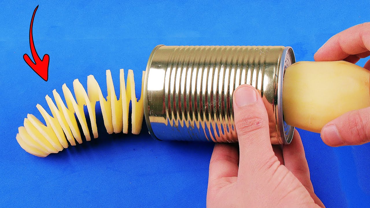Como hacer un cortador de papas en espiral en casa 😱- Cortadora de papas!! bricolaje