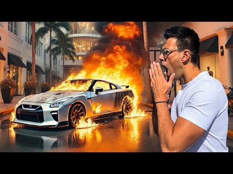 HIS NISSAN GT-R BURNT TO THE GROUND !!!