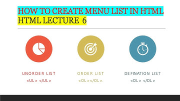HTML Tutorial in Urdu_Hindi-part 6-How to use (LIST)ul tag,ol tag,dl tag and li tag in html in urdu