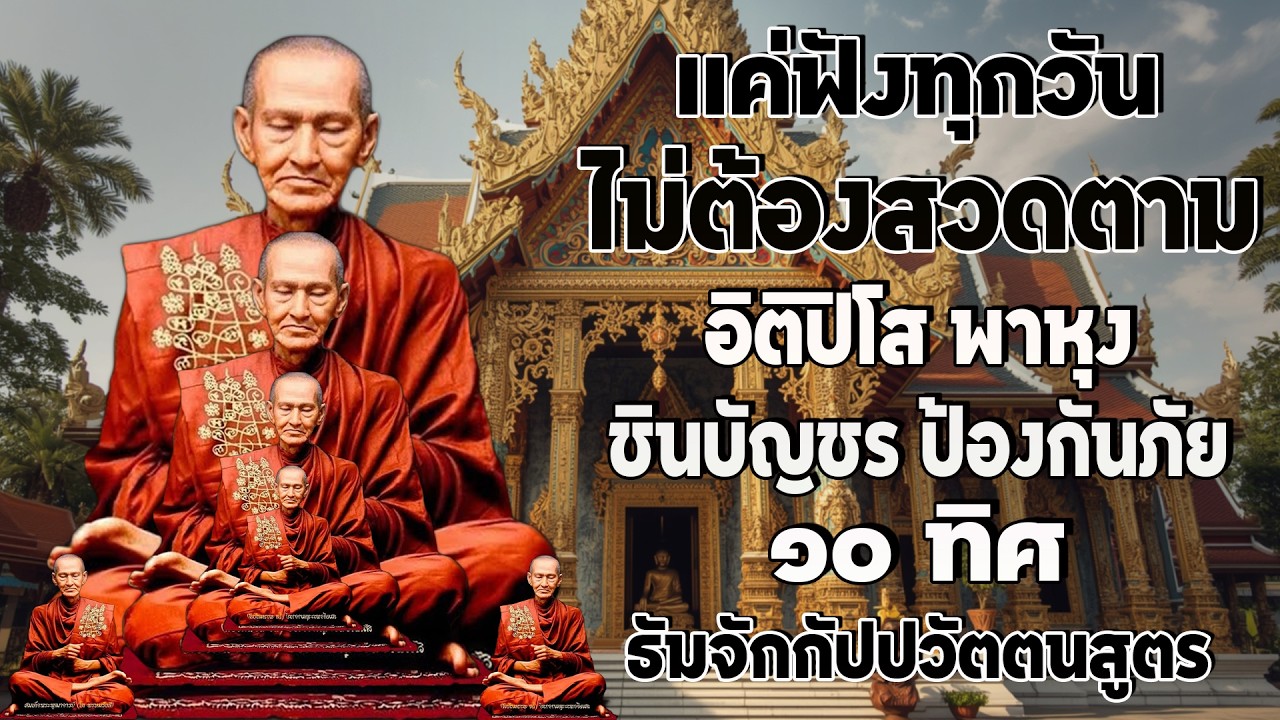 รวมบท อิติปิโส พาหุง ชินบัญชร ป้องกันภัย ๑๐ ทิศ มหาเมตตาใหญ่ ยอดพระกัณฑ์ไตรปิฎก ธัมจักกัปปวัตตนสูตร