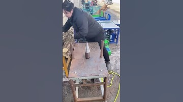 Rotating cone log splitter is more efficient than traditional axe