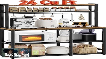 YASONIC Bakers Rack with Storage Large 5 Tiers Coffee Bar Station Microwave