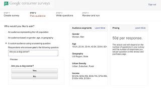 Google Consumer Surveys: How to target custom audiences