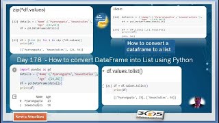 Day 178  How to convert DataFrame into List using Python