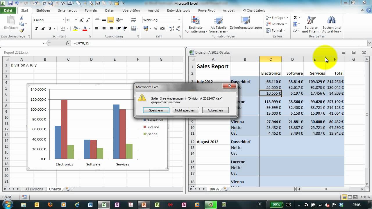 Excel Verknupfungen 3 Zu Diagrammdaten Youtube