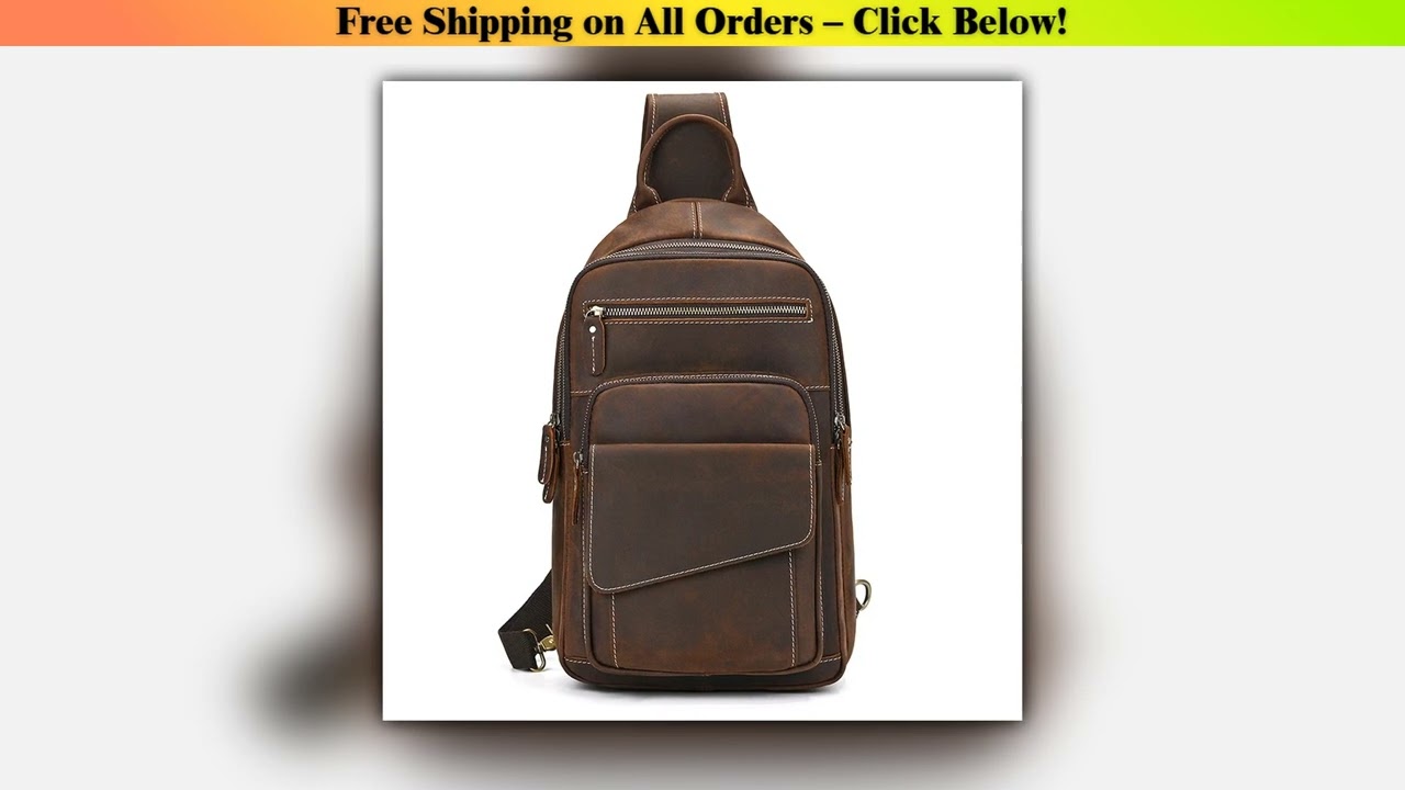 Leather Chest Bag Soft Cowhide Men's Crossbody Bags Sling Bags Real Leather Men's Chest Packs