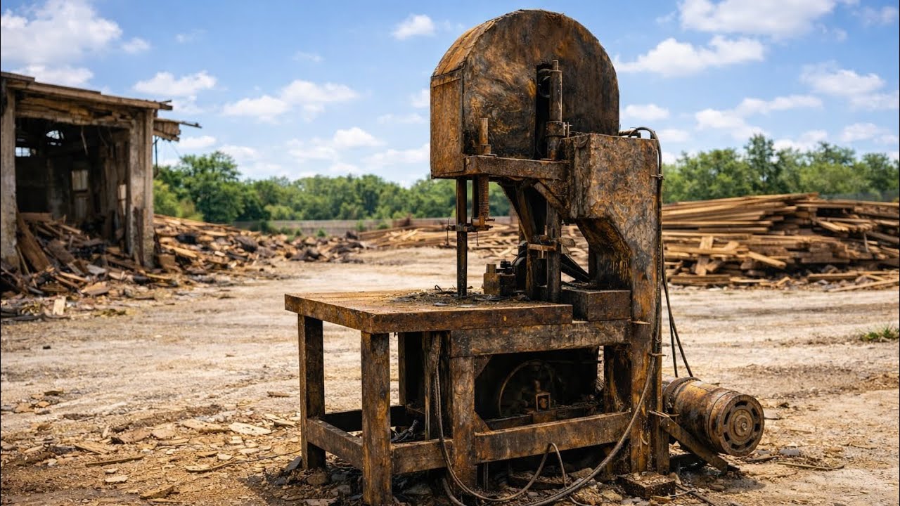 Restoration of an Abandoned Woodworking Band Saw – From Scrap to Like New