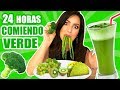 24 HORAS COMIENDO VERDE | RETO SandraCiresArt | All Day Eating Green Food Challenge