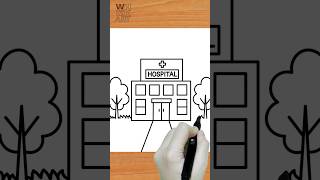 How to Draw a Hospital Building | Easy Step-by-Step Drawing Tutorial