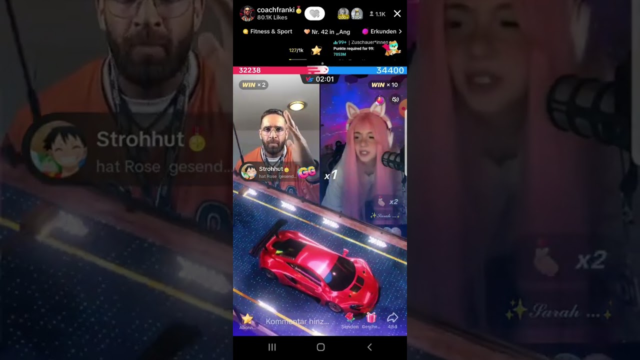 COACH FRANKI TIKTOK LIVE 18.11.2023 !!!UNTERHALTUNG PUR!!! MATCH MIT SARAH MELEK UVM...😂🍿🎬