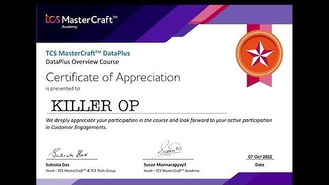TCS MASTERCLASS Dataplus overview certificate complete ✅/ join tg grp now for answers ❤️