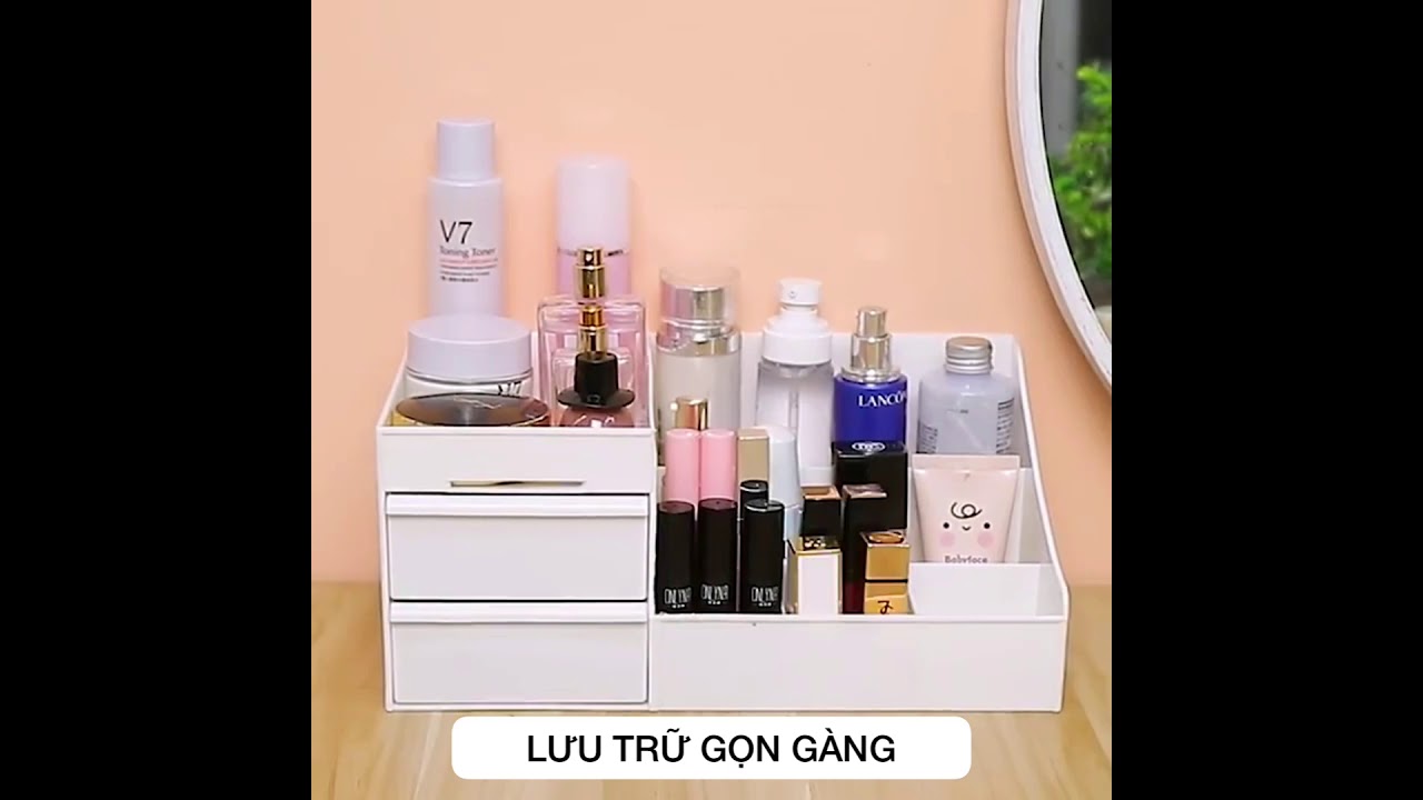 Kệ đựng đồ mỹ phẩm 2,5 tầng nhiều ngăn nhựa PP HL012 (1)