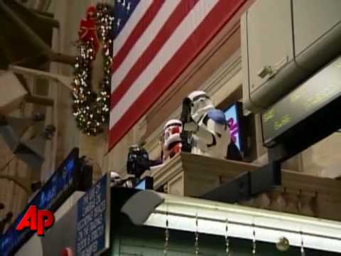 Raw Video: Darth Vader Opens Wall Street